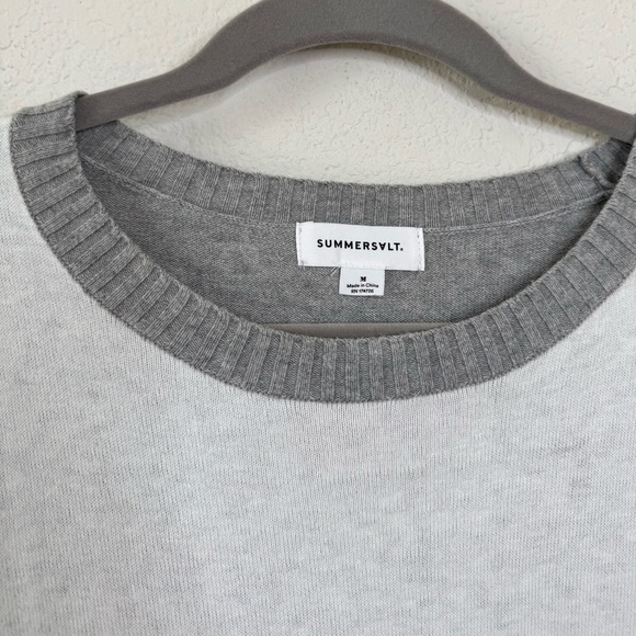 Summersalt The Colorblock Short Sleeve Cotton Cashmere Sweater Sz‎ M Minimalist - Picture 2 of 5